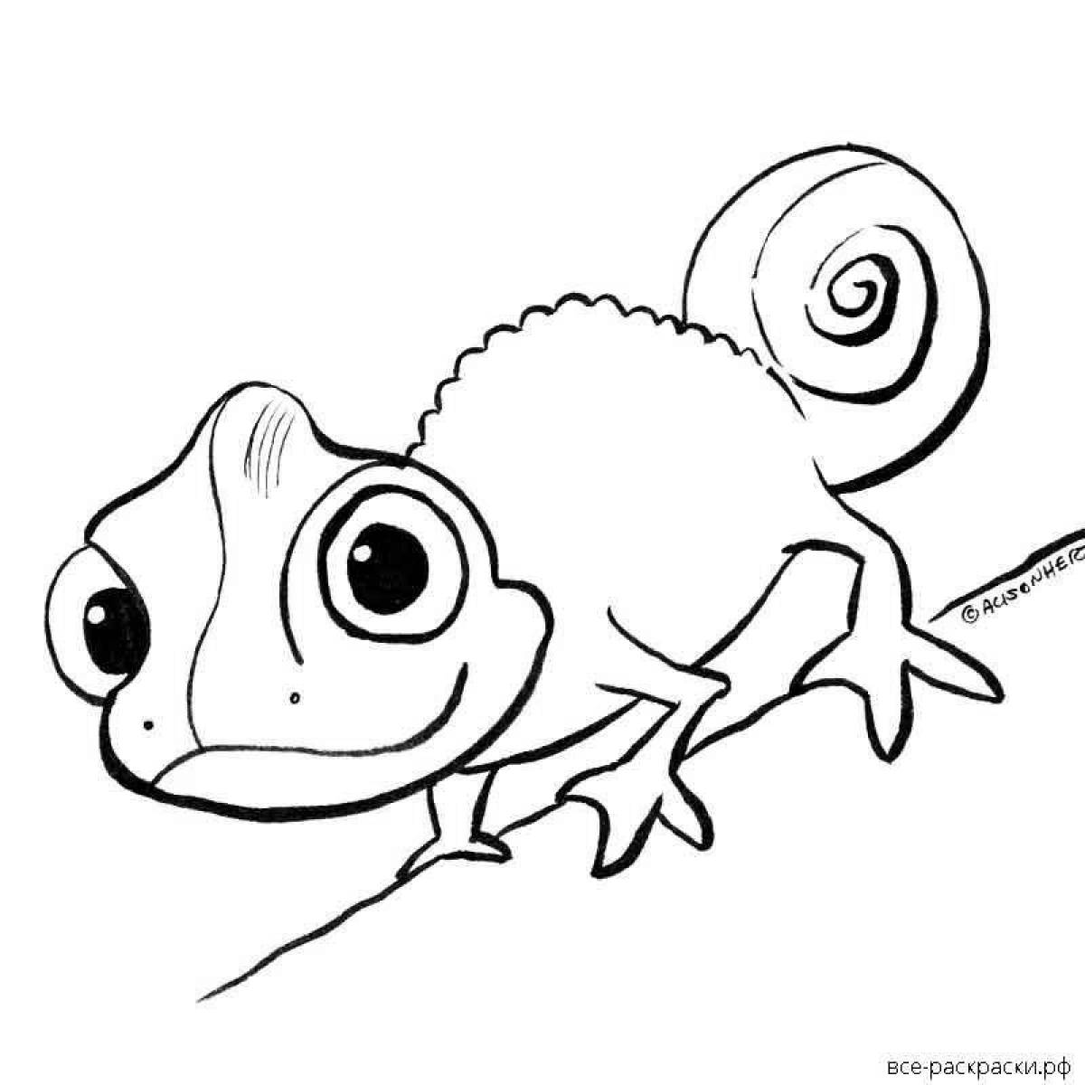 Amazing chameleon coloring page