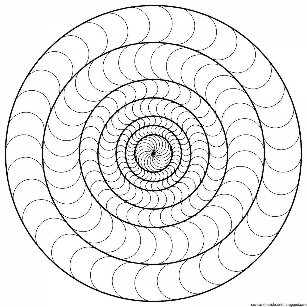 Detailed spiral coloring page