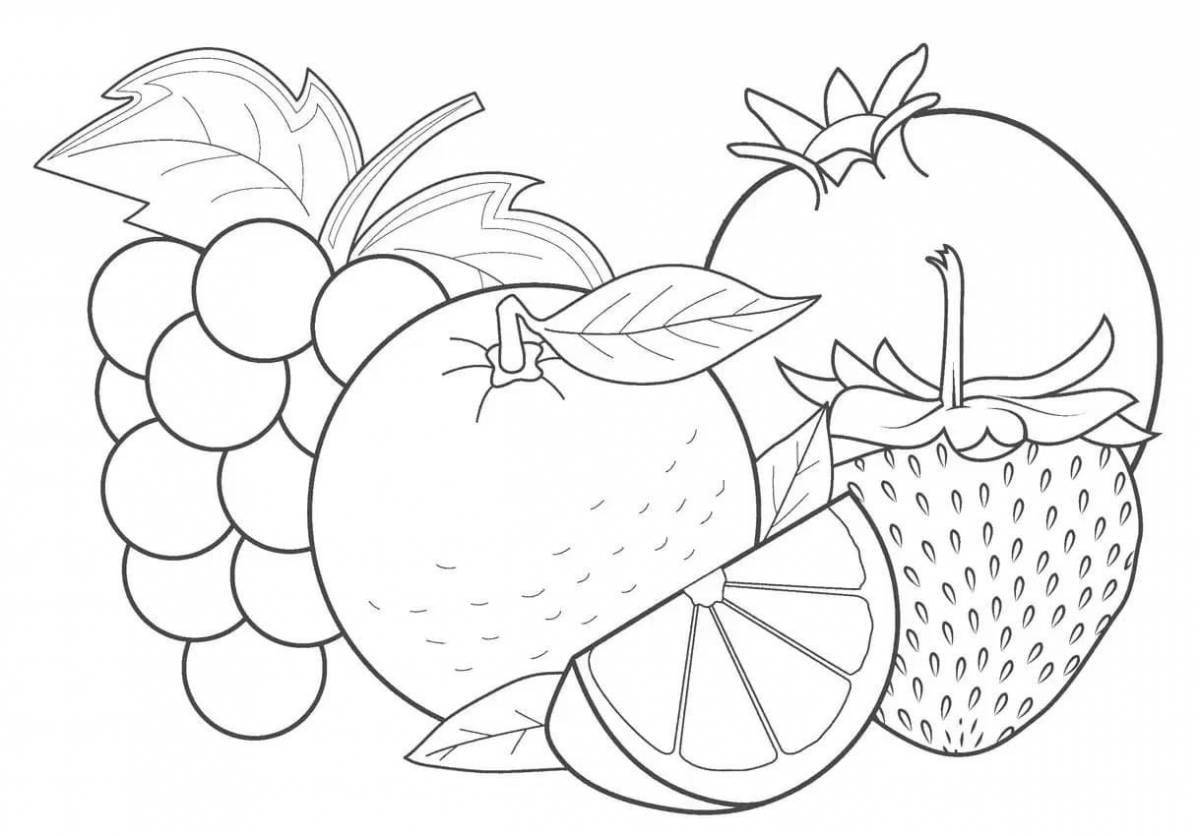Awesome fruit coloring pages for 6-7 year olds