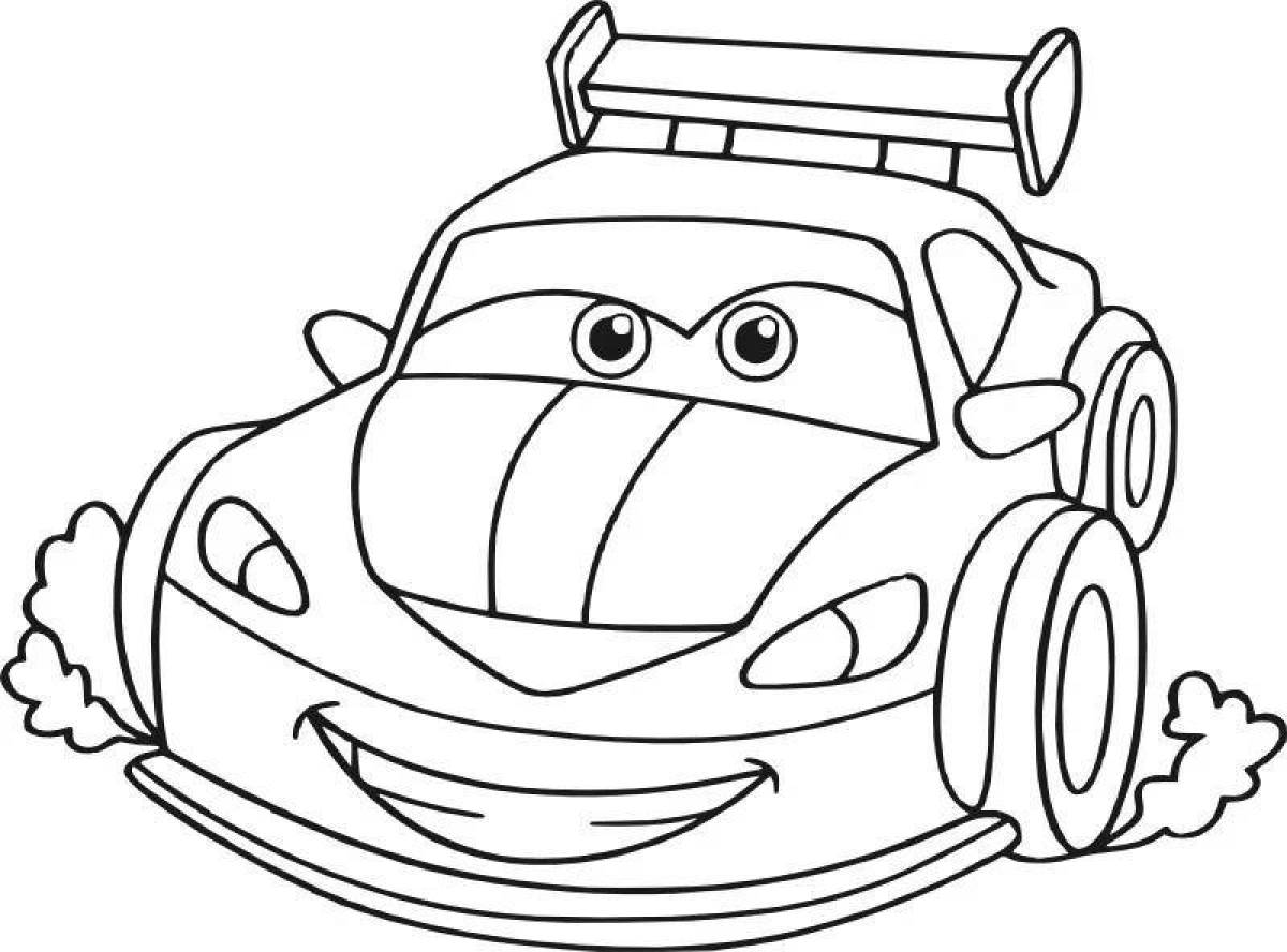 Colorful cars coloring for children 5-6 years old