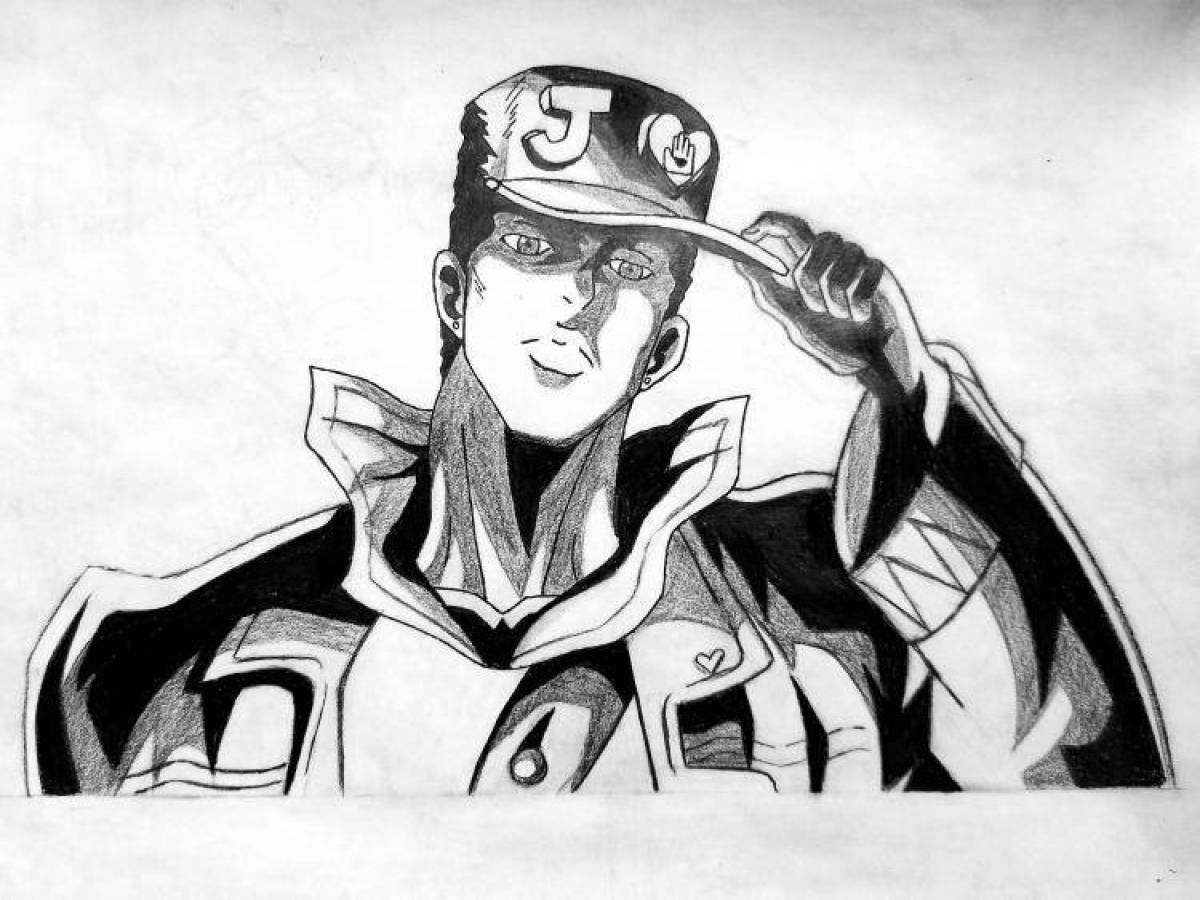 Coloring page energetic jotaro