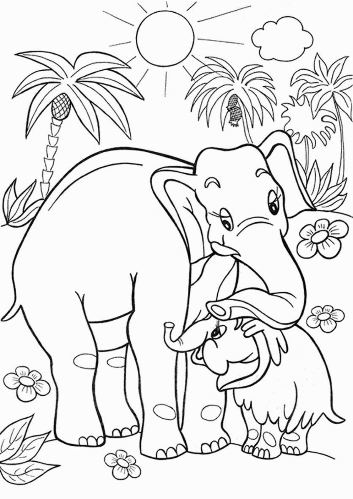 Gorgeous mammoth coloring page