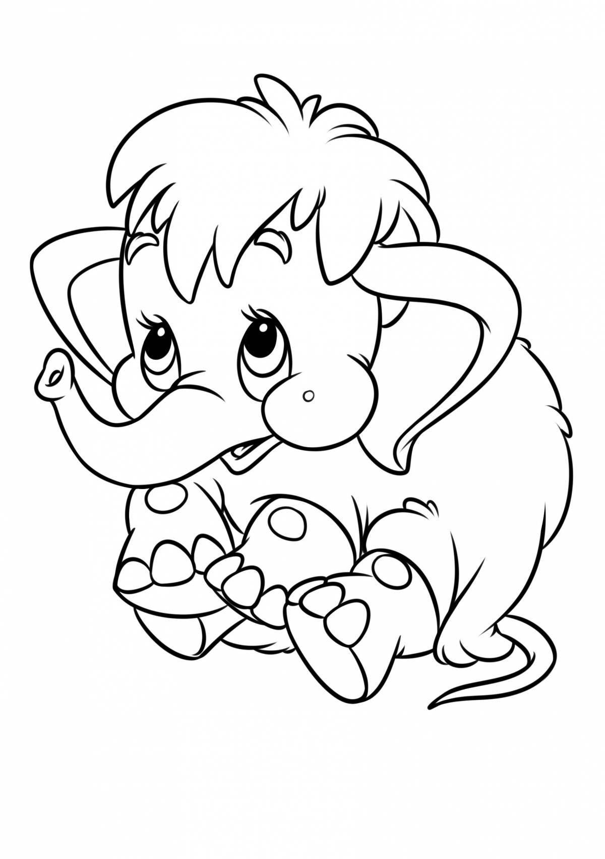 Shiny mammoth coloring page