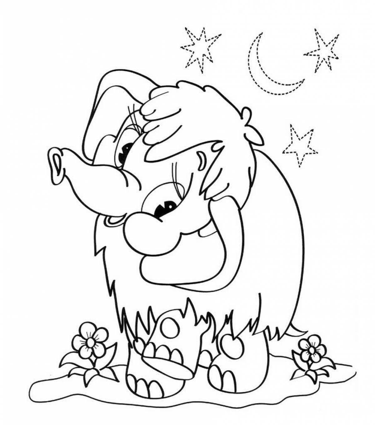 Elegant mammoth coloring page