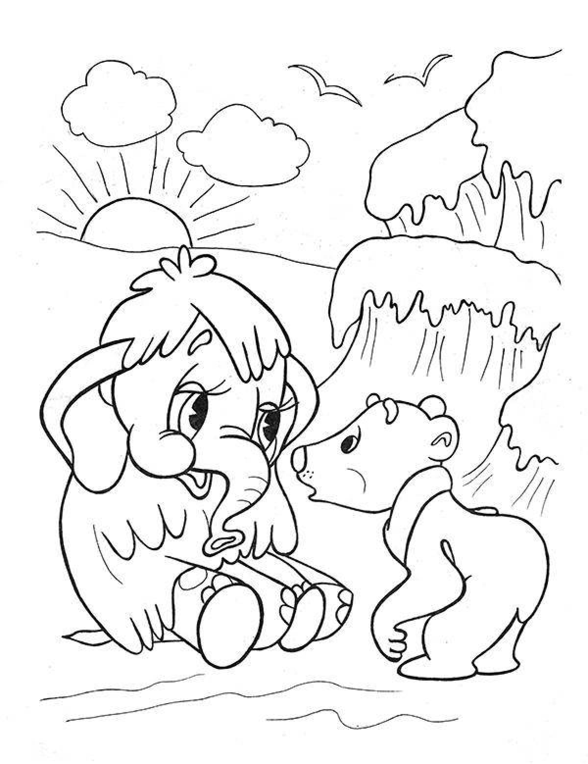 Coloring page beautiful mammoth
