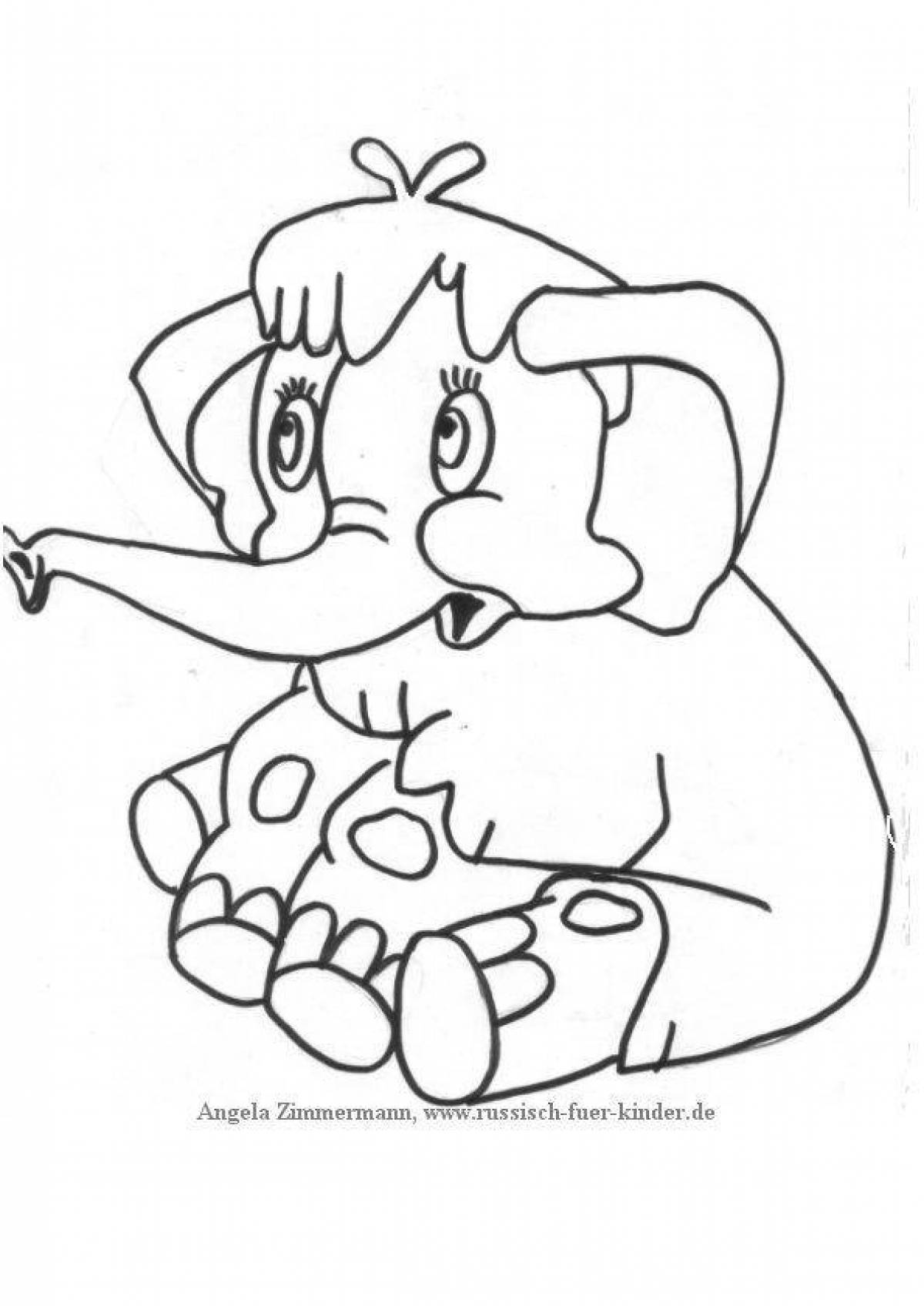 Sparkling mammoth coloring page