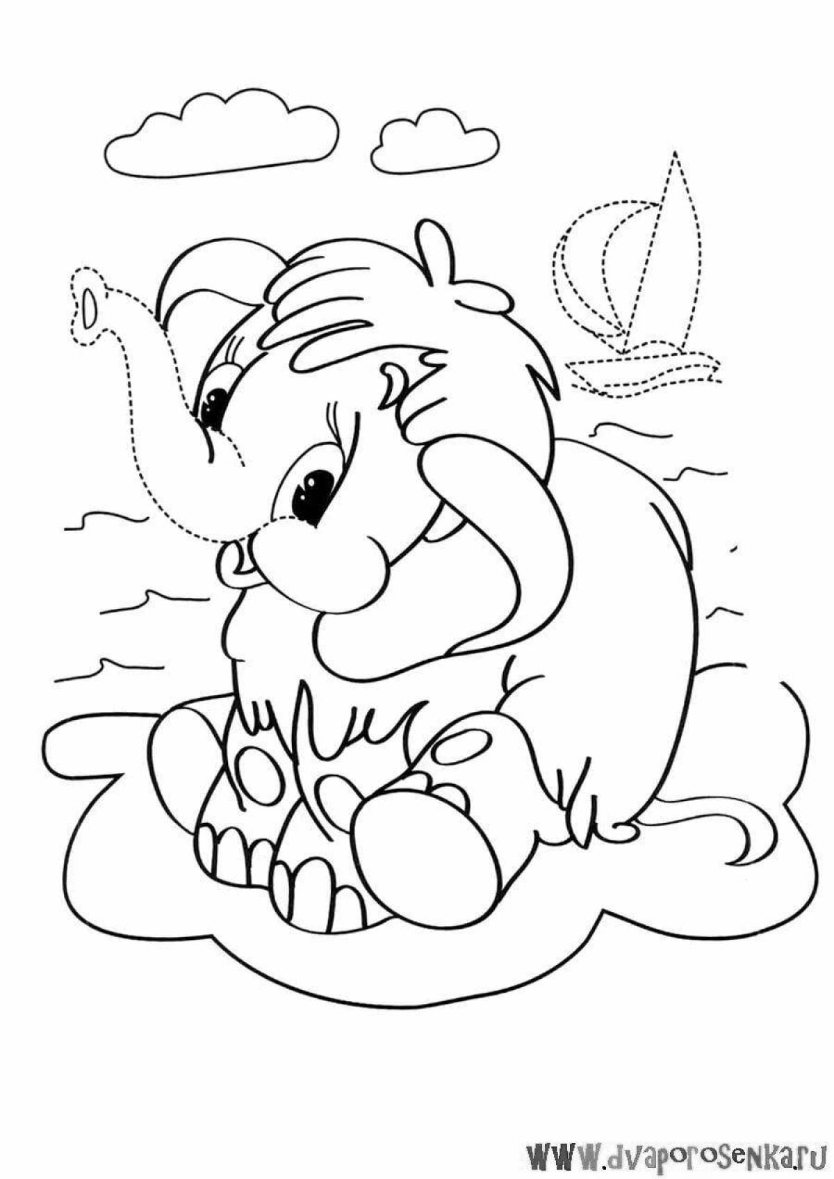 Coloring page glamor mammoth