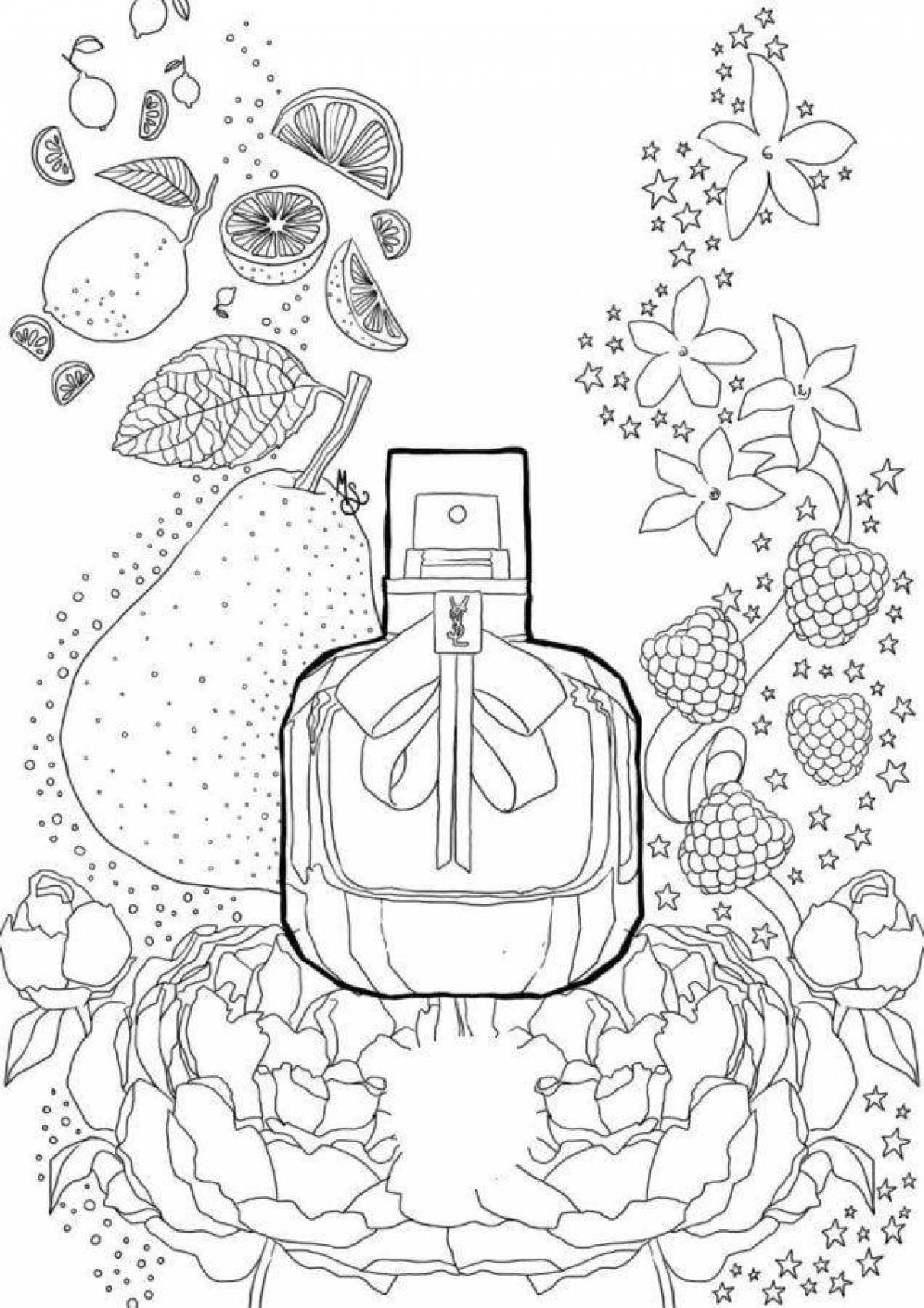 Colorful perfume coloring page