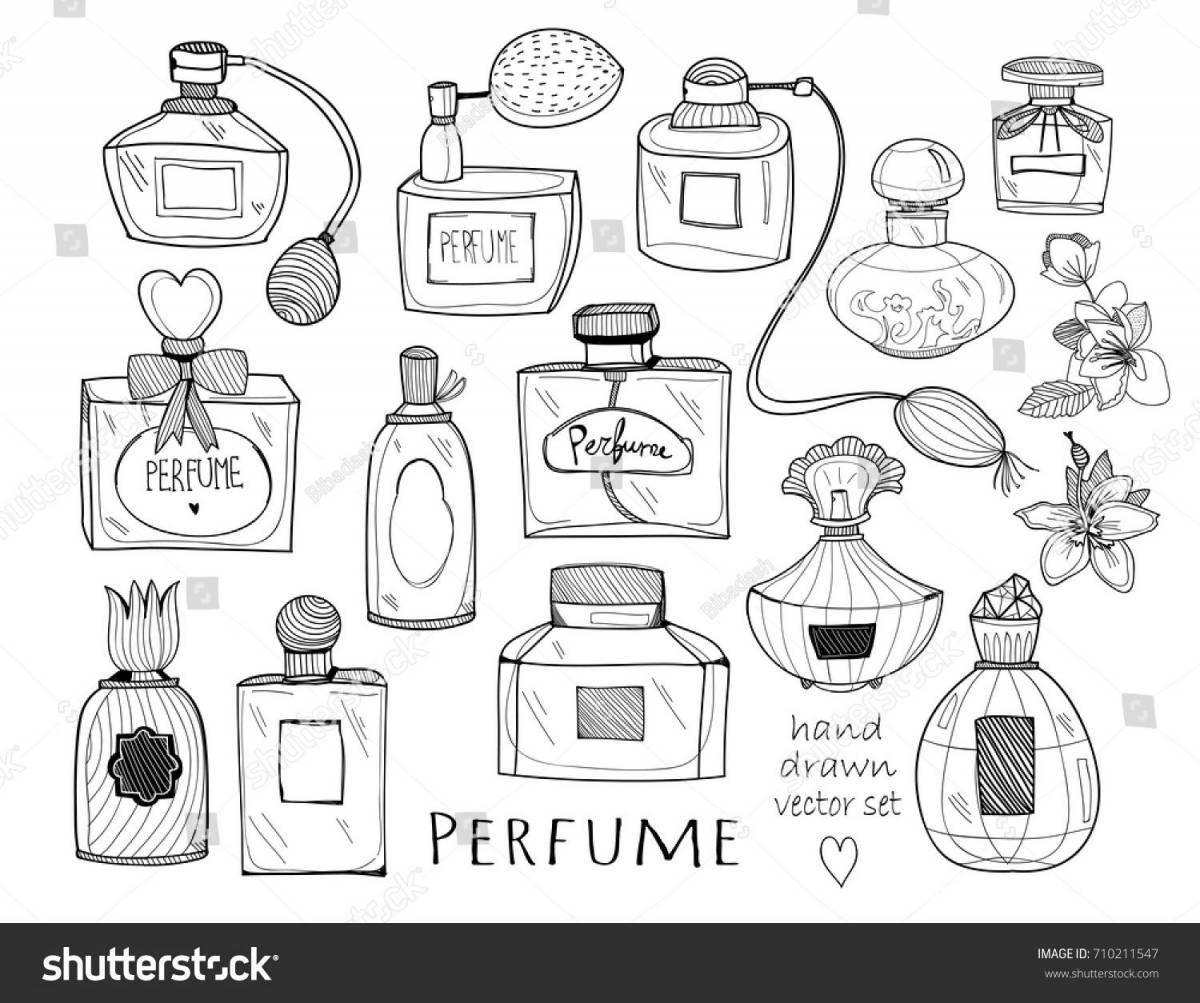 Coloring page stylish perfume
