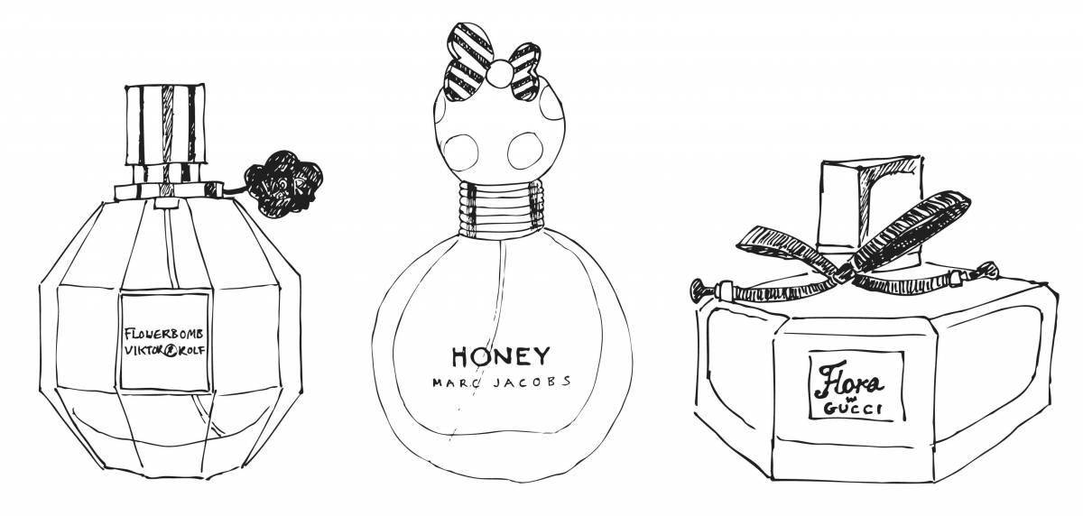Attractive perfume coloring page