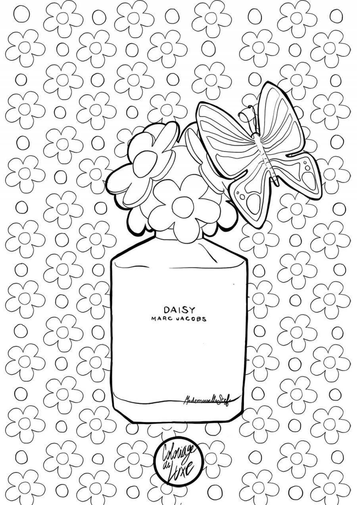 Fantastic perfume coloring page