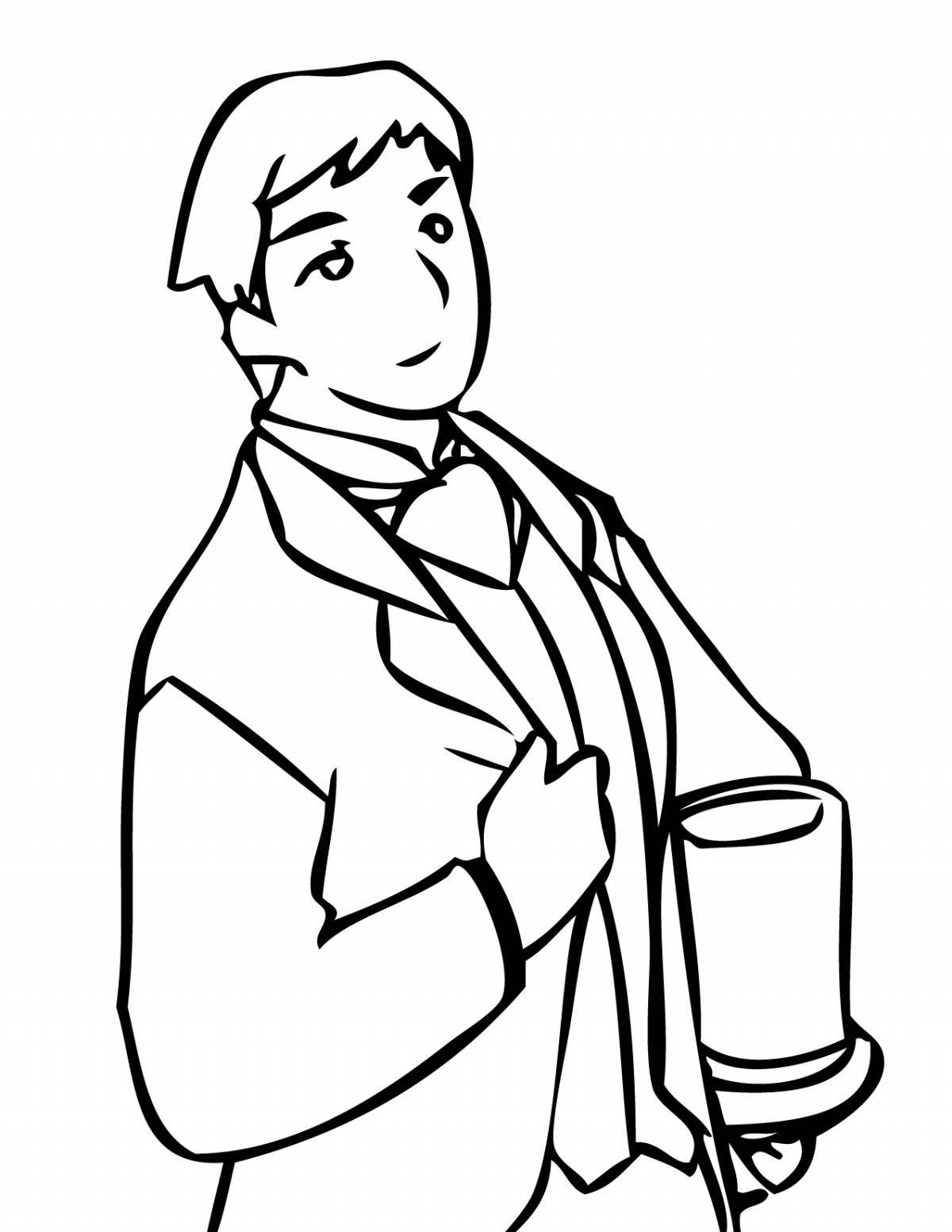 Radiant coloring page man
