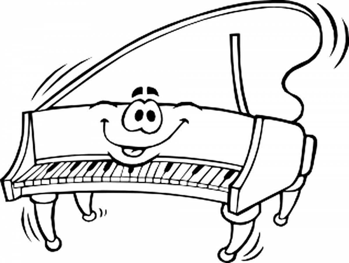 Gorgeous piano coloring page