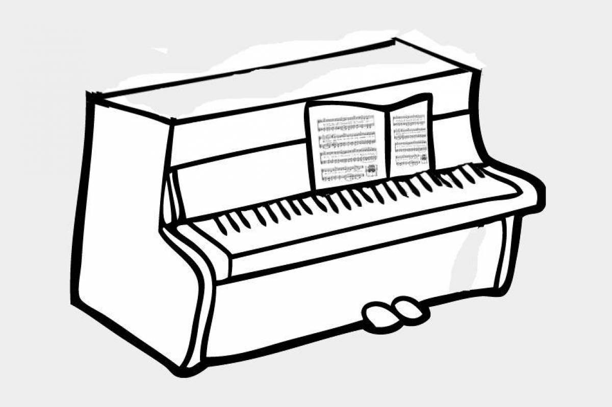 Violent piano coloring page