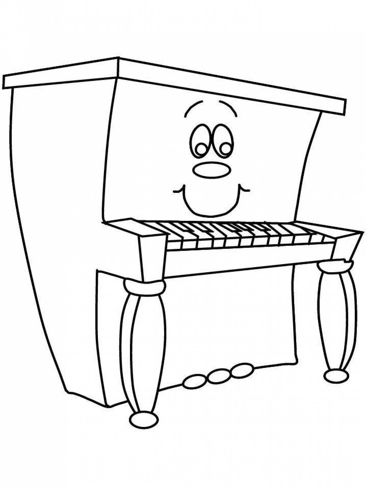 Exotic piano coloring page