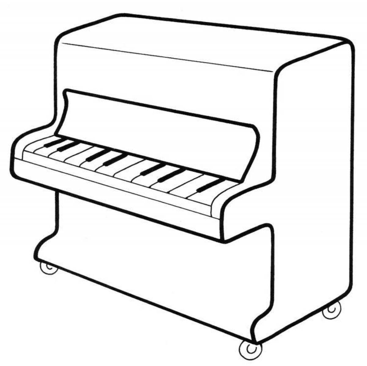 Dazzling piano coloring page