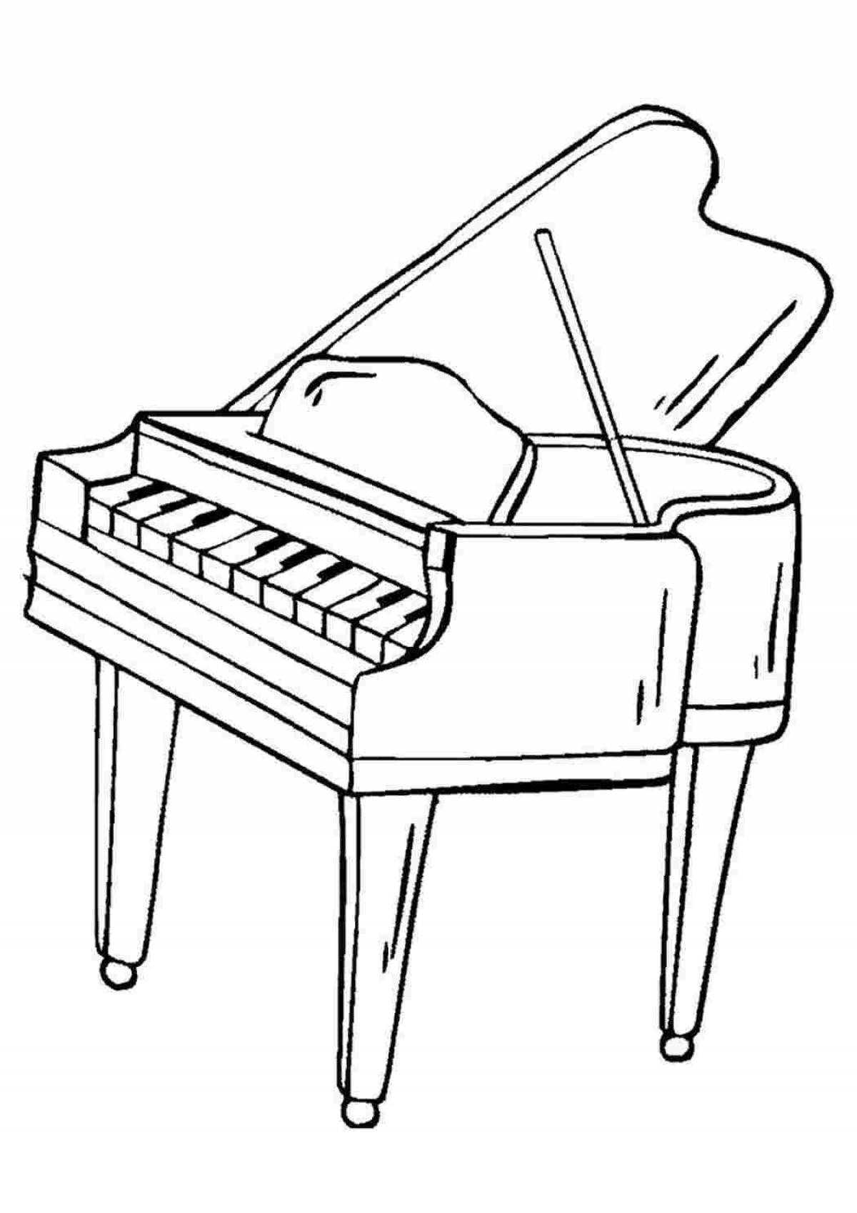 Glamor piano coloring page