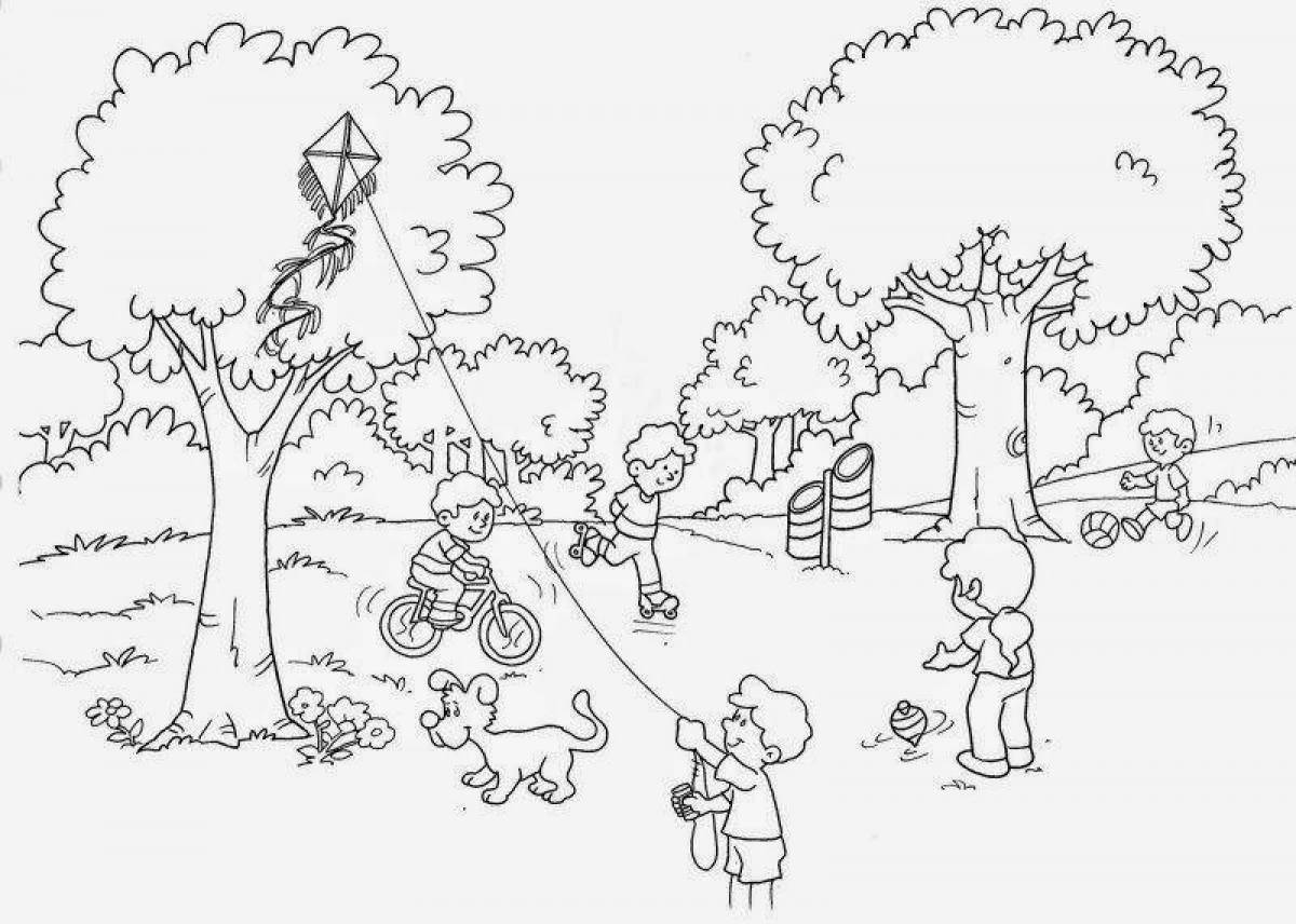 Coloring page nice park