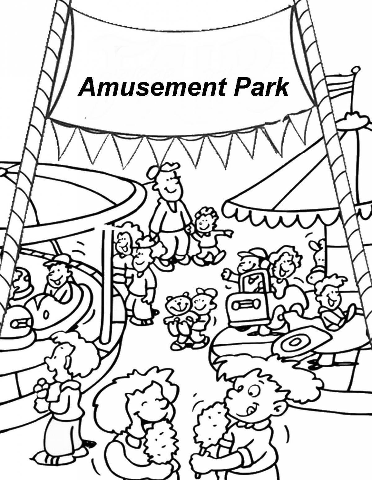 Playful park coloring page