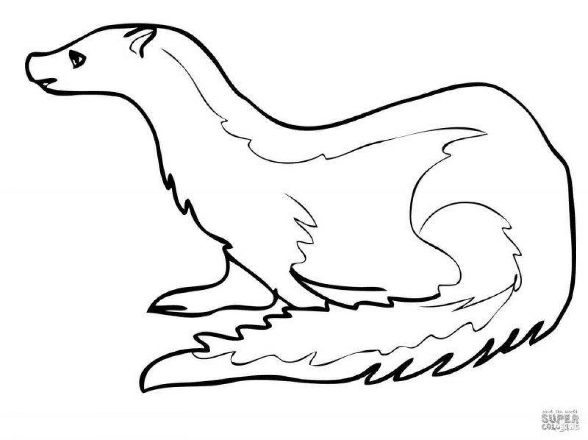 Colorful stoat coloring page