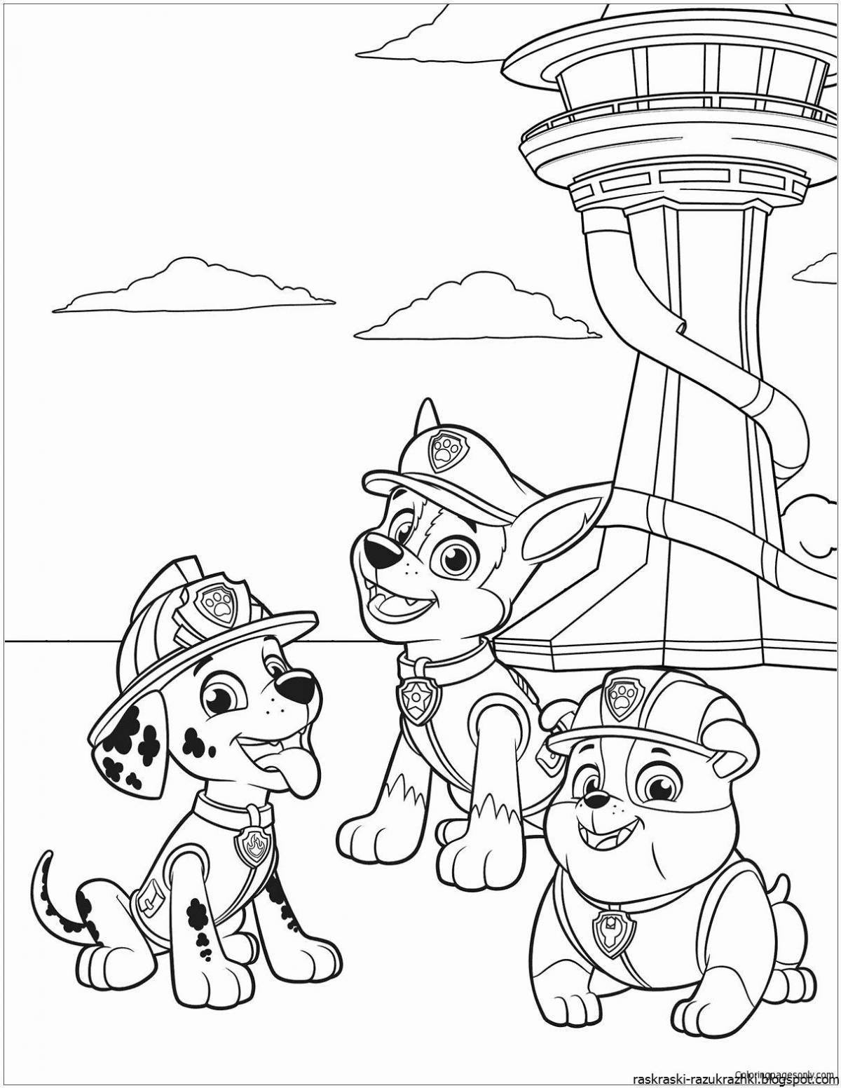 Friendly puppy coloring book