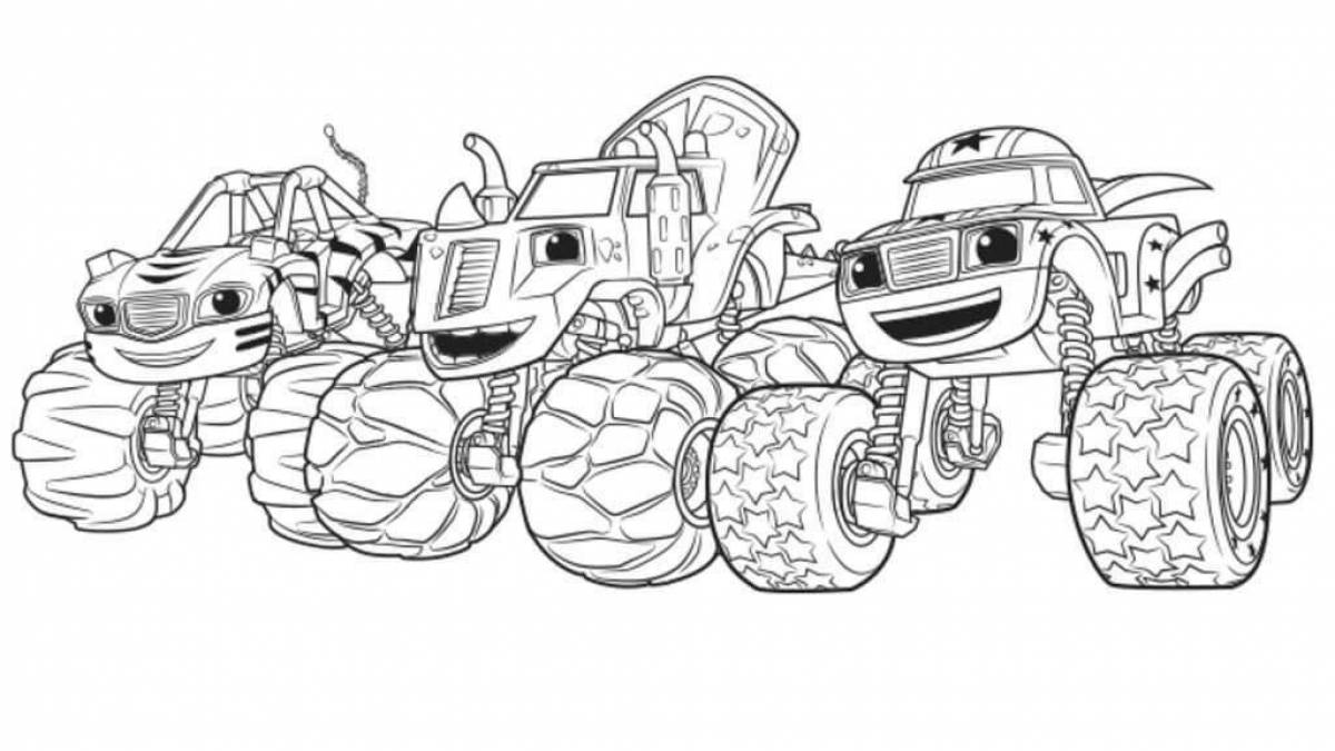 Glorious wonder cars coloring page