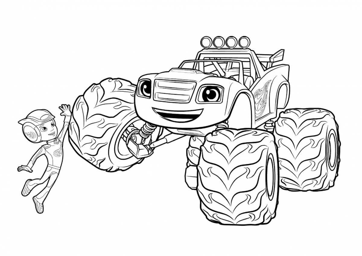 Adorable wonder cars coloring page