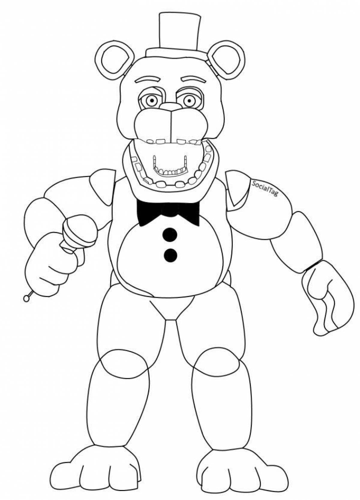 Monty's playful animatronic coloring book