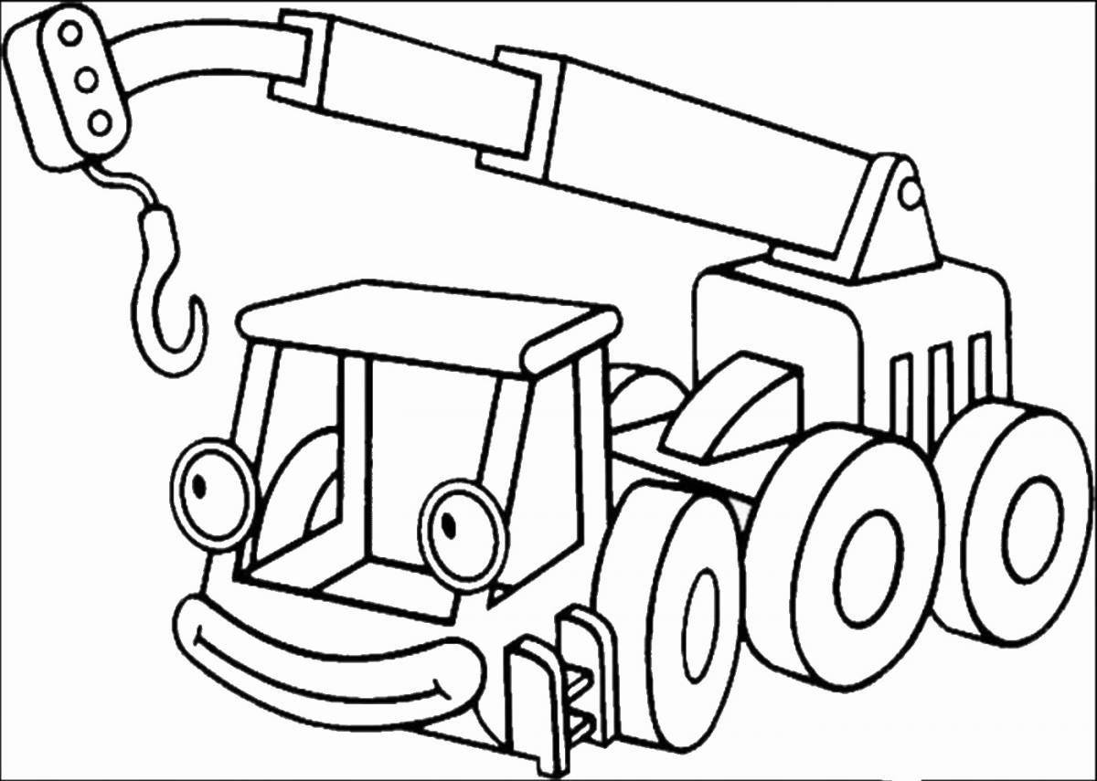 Playful car assistant coloring page