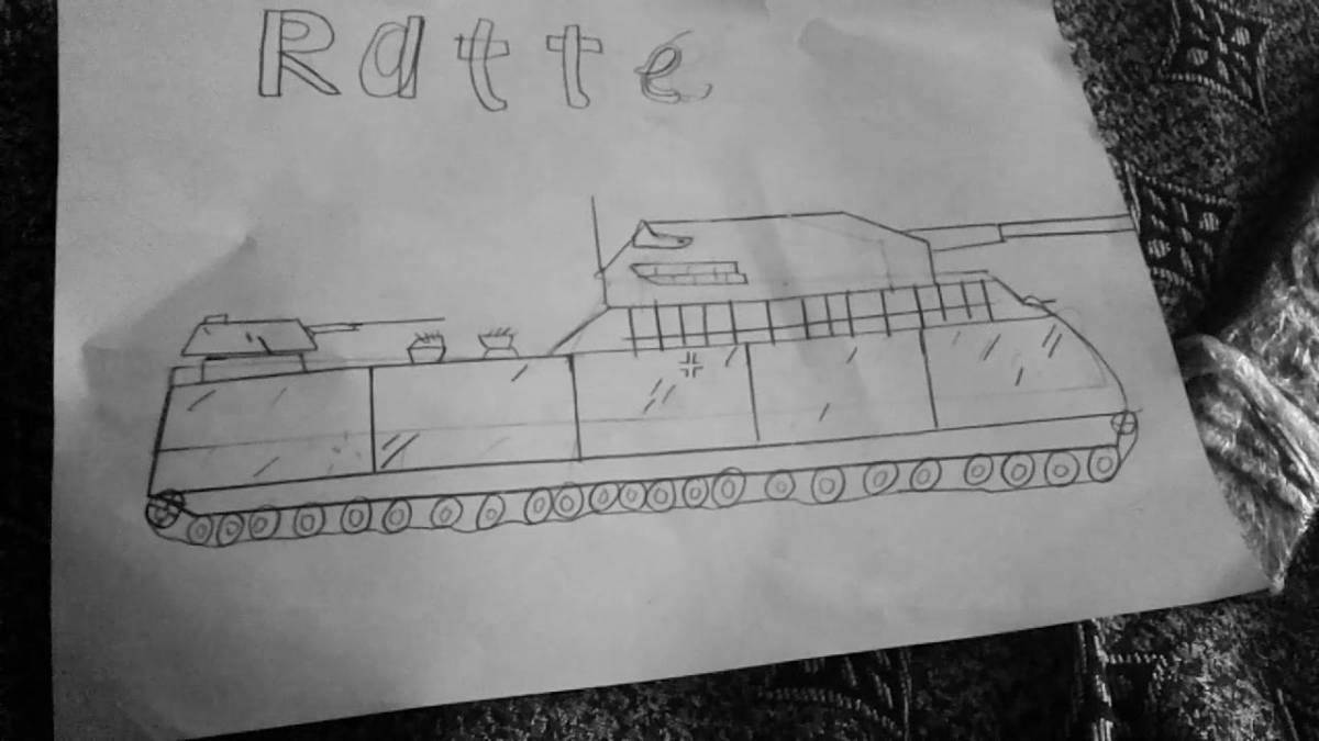 Impressive ratte tank coloring page