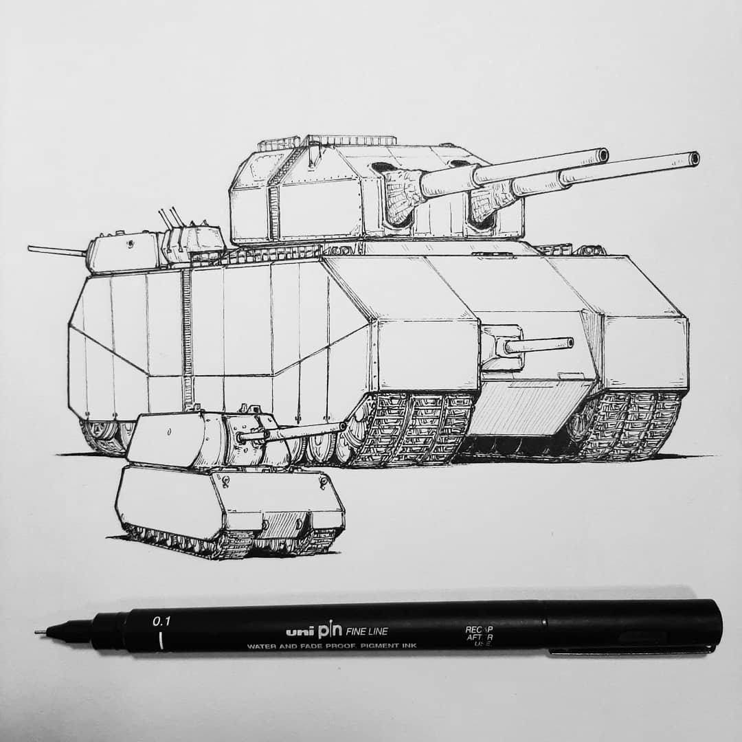 Великолепно детализированная страница раскраски ratte tank