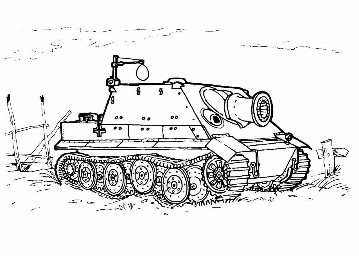 Exciting cartoon coloring of tanks