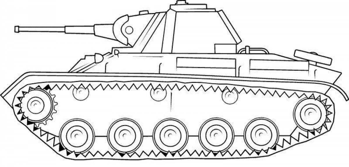 Раскраска фантастический мультяшный танк