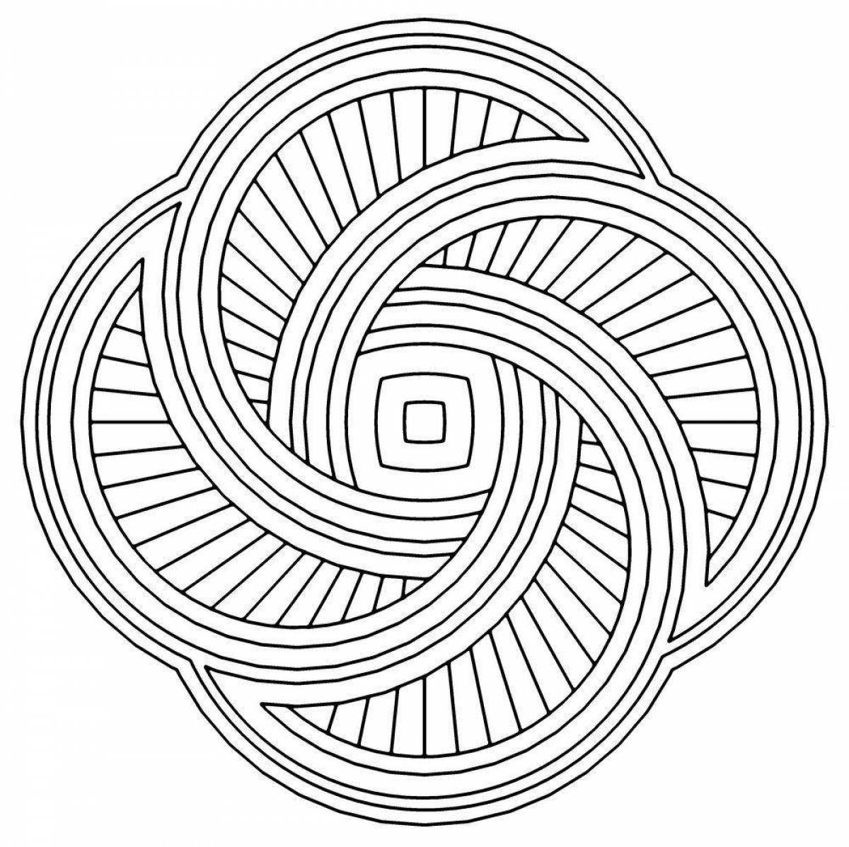 Radiant coloring page spiral unpainted