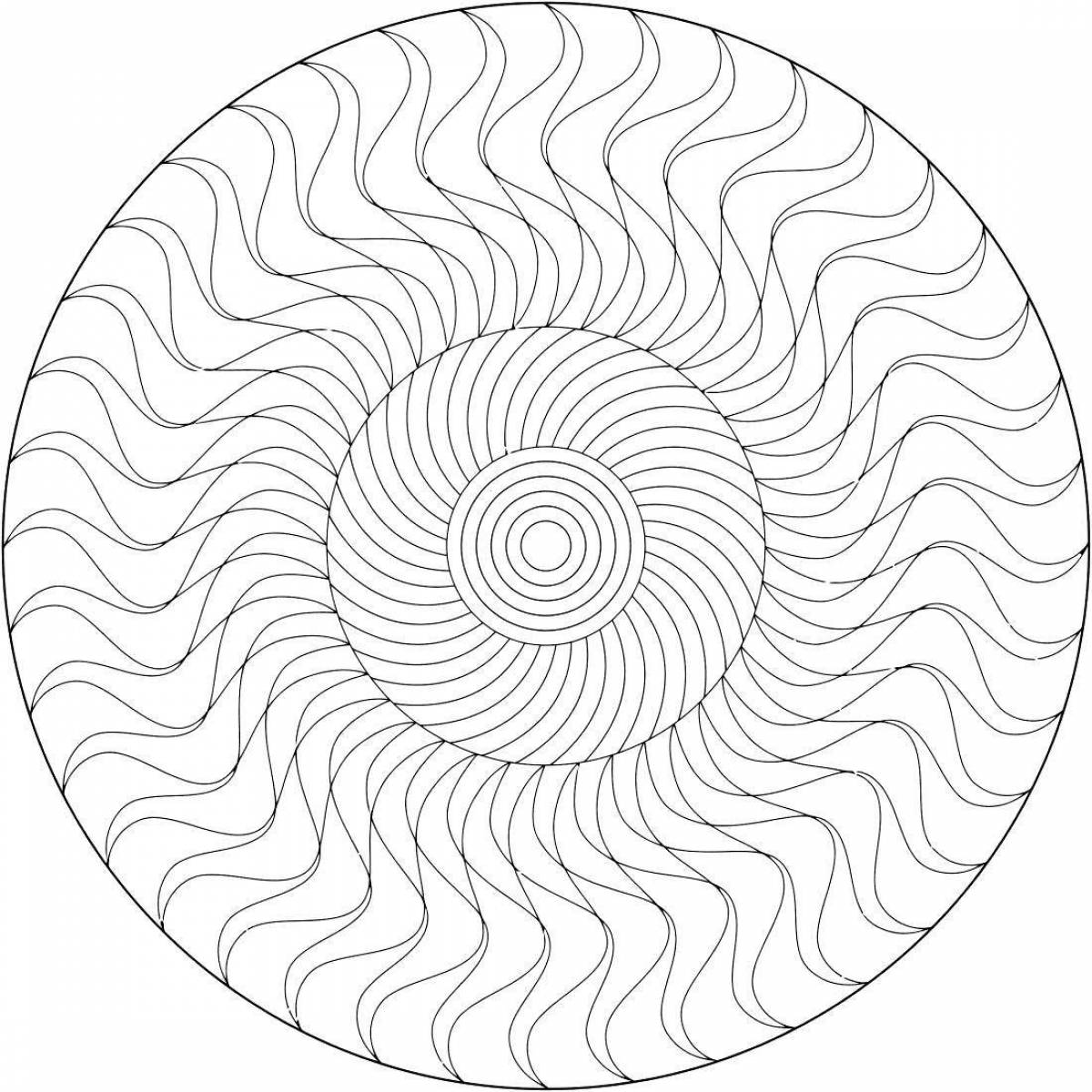 Luminous coloring spiral uncolored page