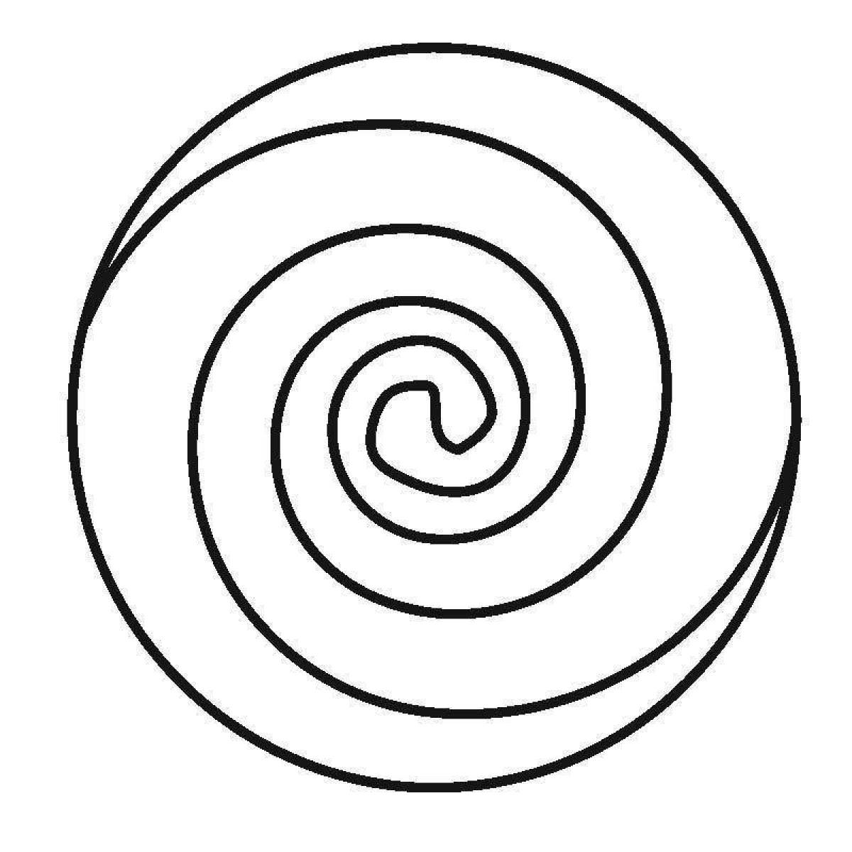 Detailed coloring spiral unpainted