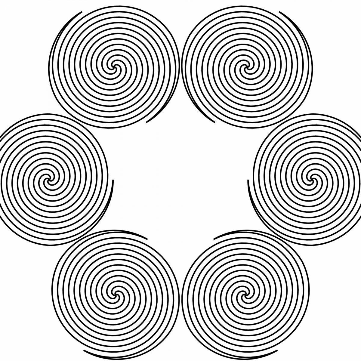Charming coloring spiral unpainted