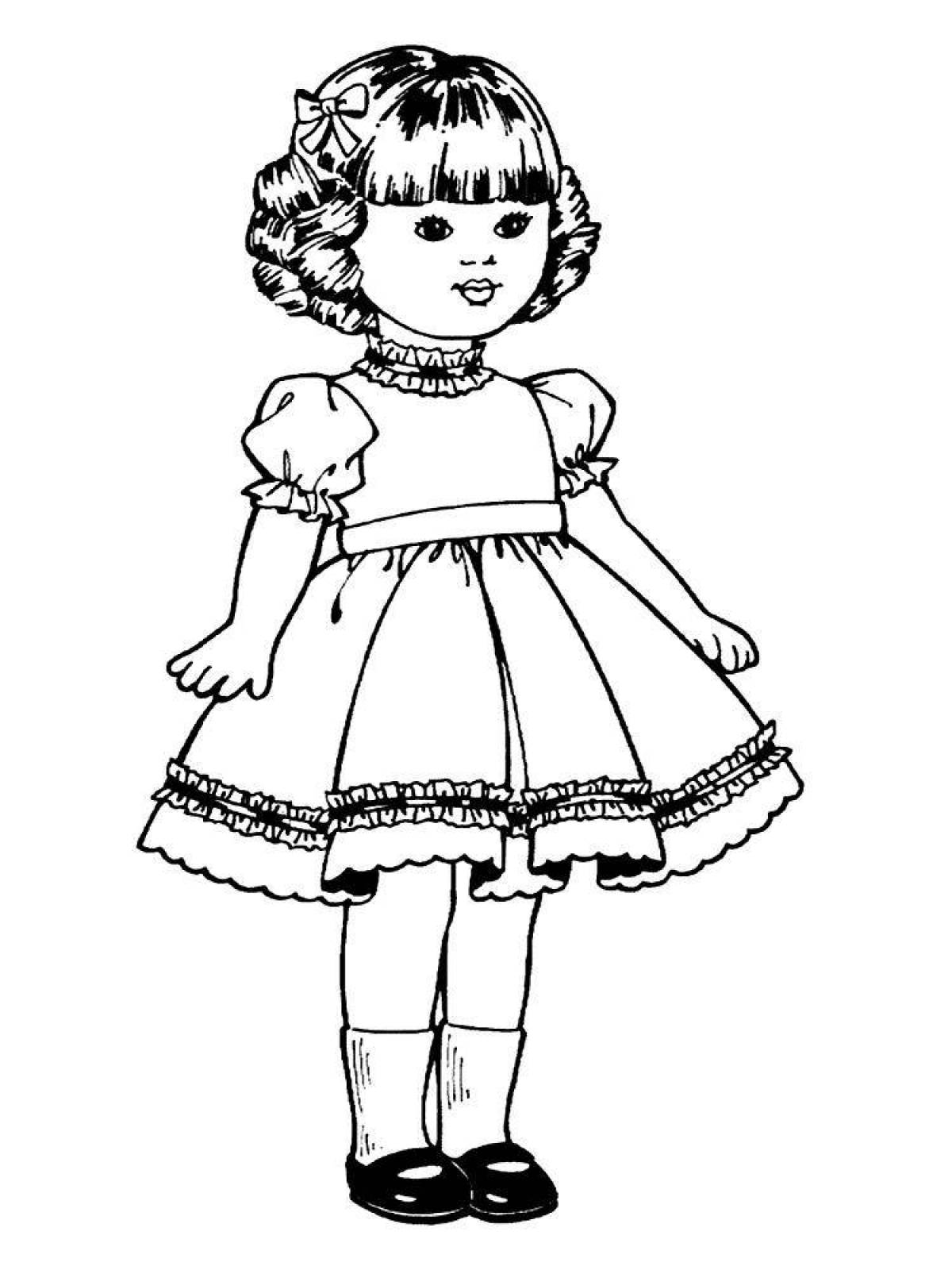 Sparkling coloring girl in a dress