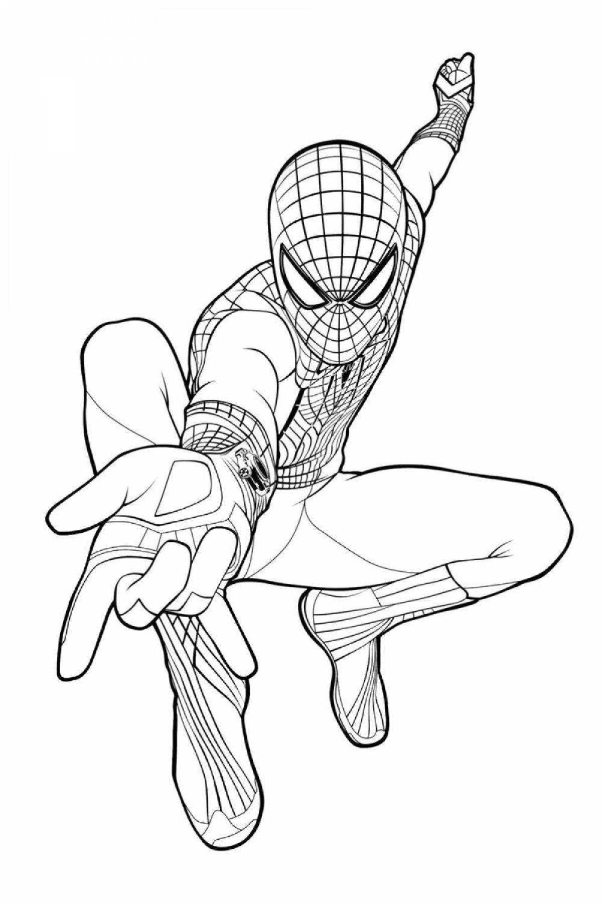 Spiderman glitter coloring page