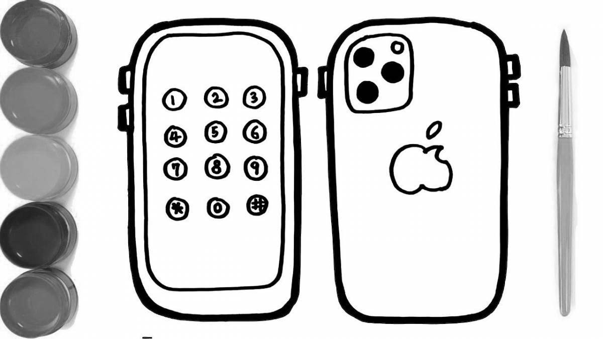 Playful iphone 13 pro max coloring page