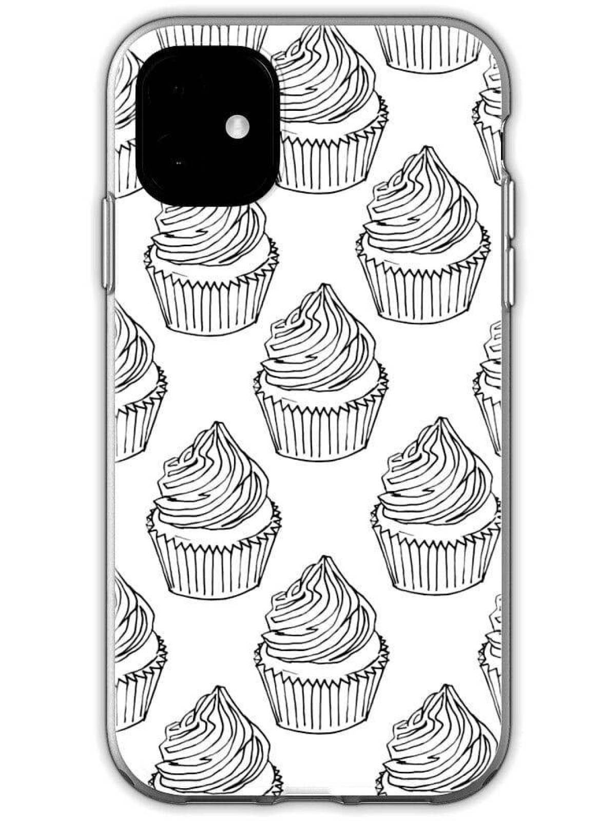Iphone 13 pro max coloring page with splashes of color