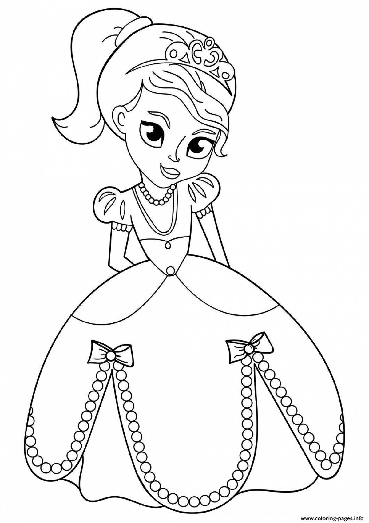 Раскраска София Прекрасная - принцесса для девочек распечатать бесплатно в формате а4 или скачать