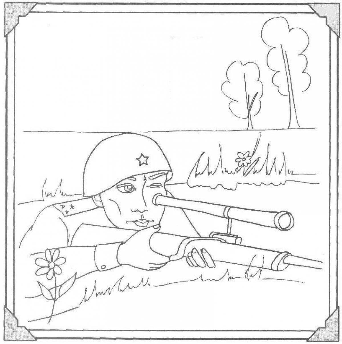 Bold coloring letter to soldier template