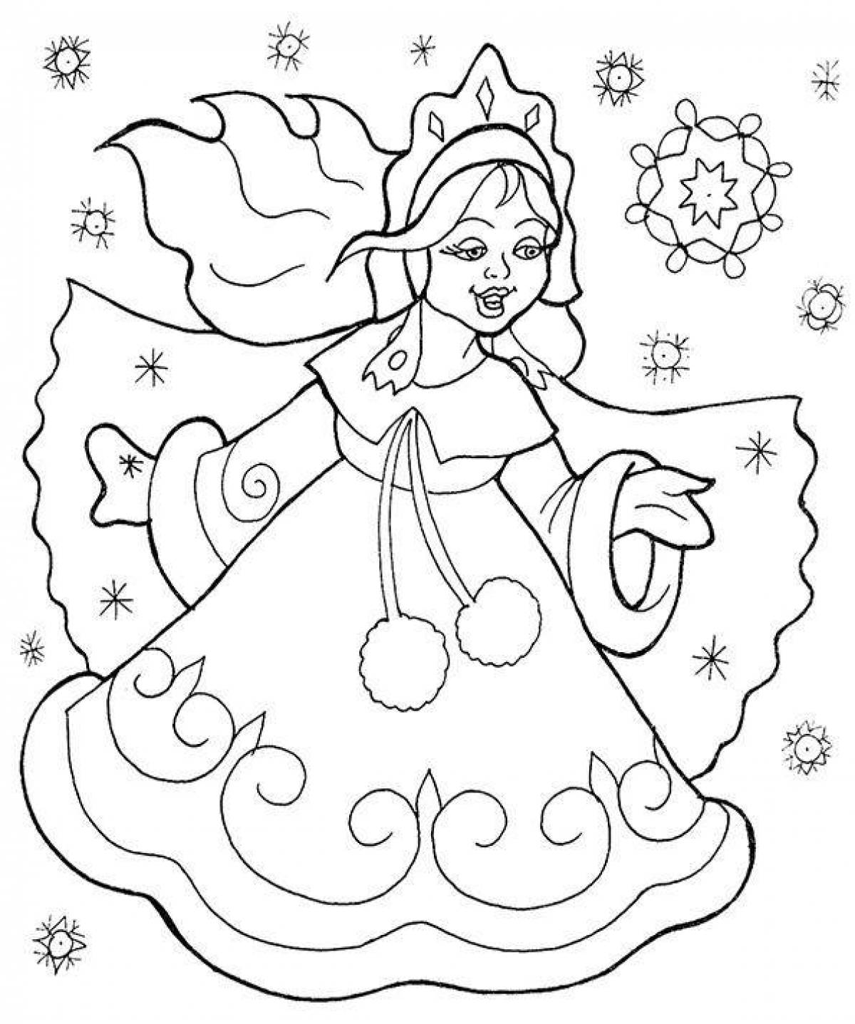 Joyful coloring Snow Maiden