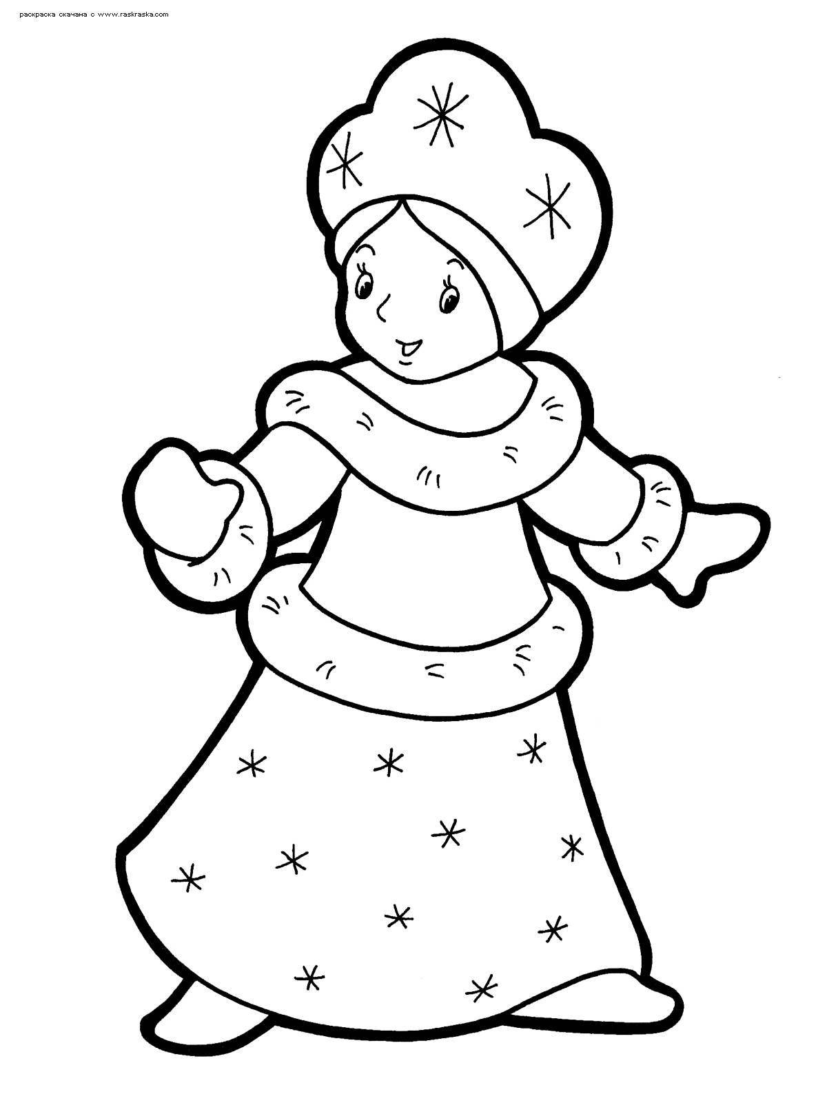 Large coloring Snow Maiden