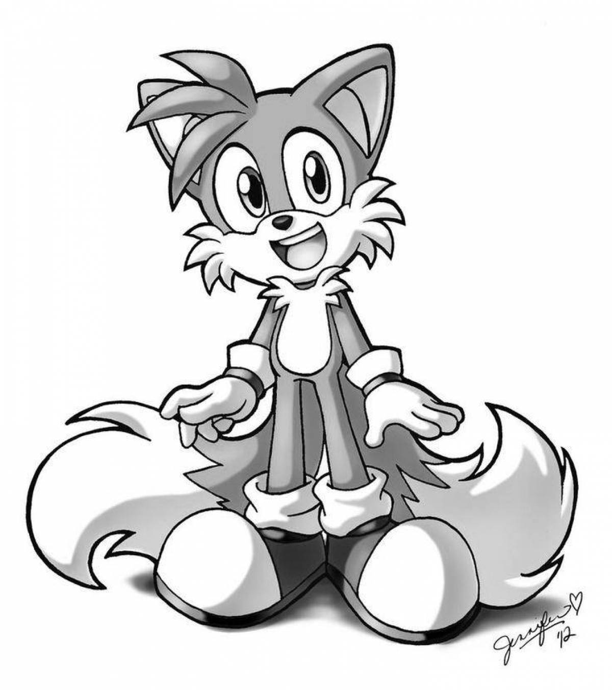 Attractive tails coloring page