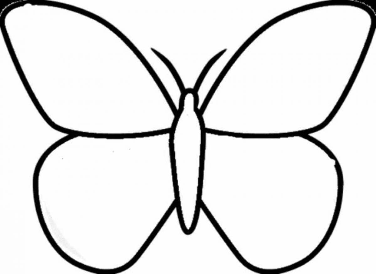 Контур бабочки для раскрашивания