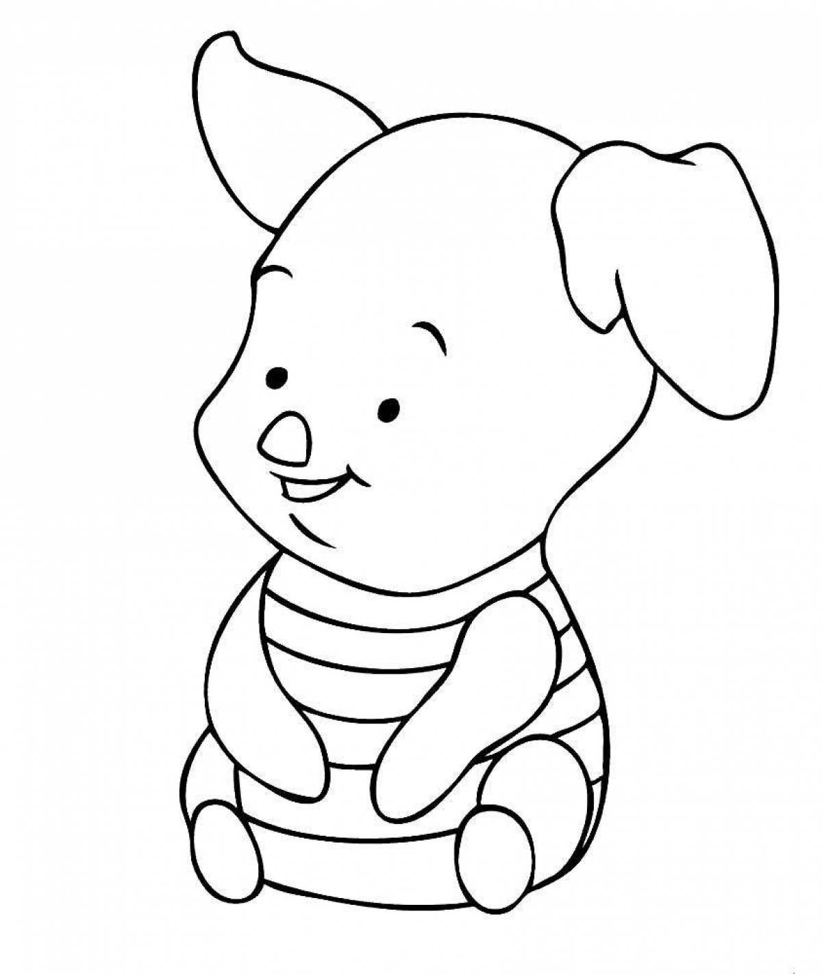 Blessed pig coloring page