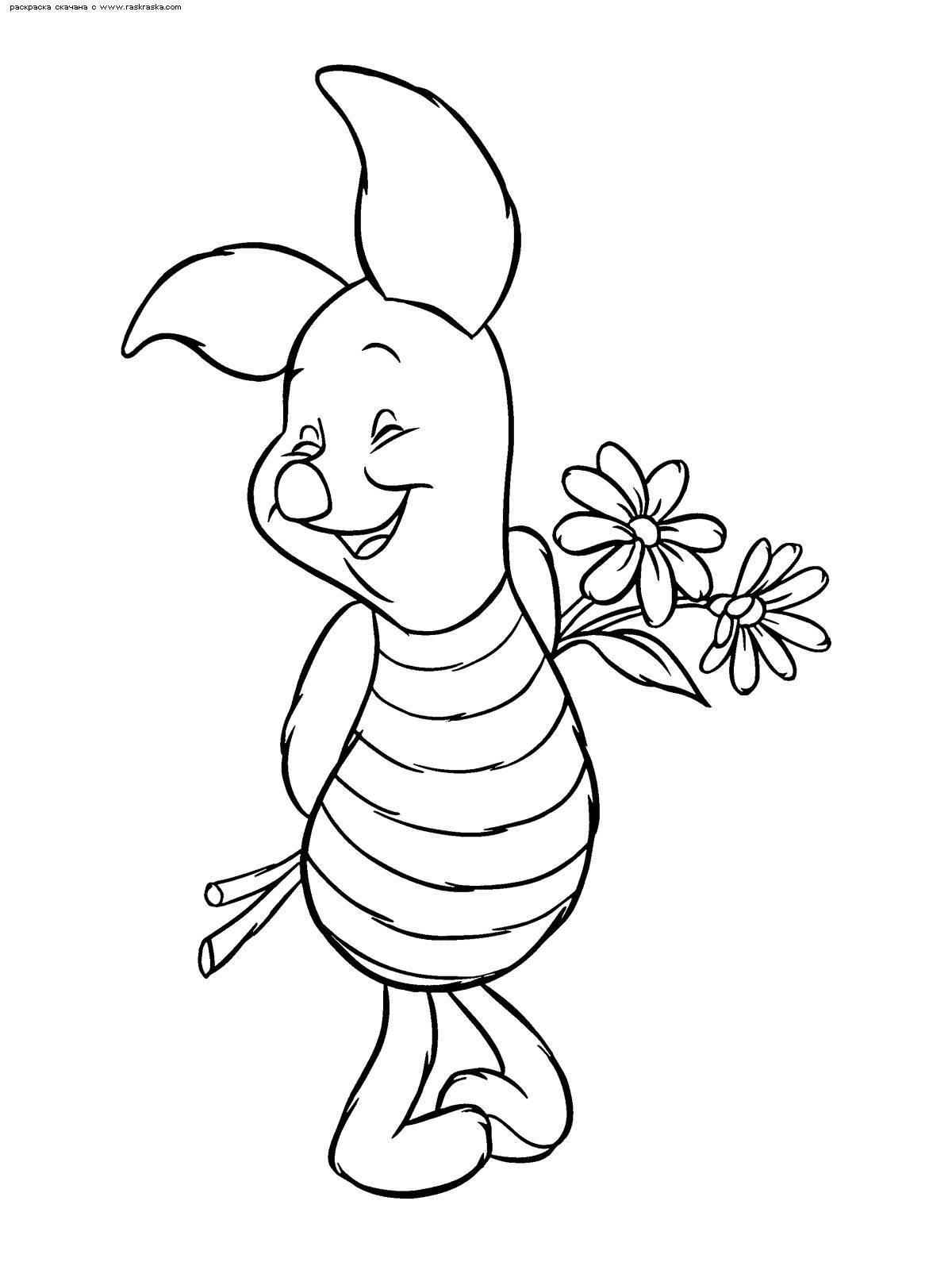 Coloring page giggling pig