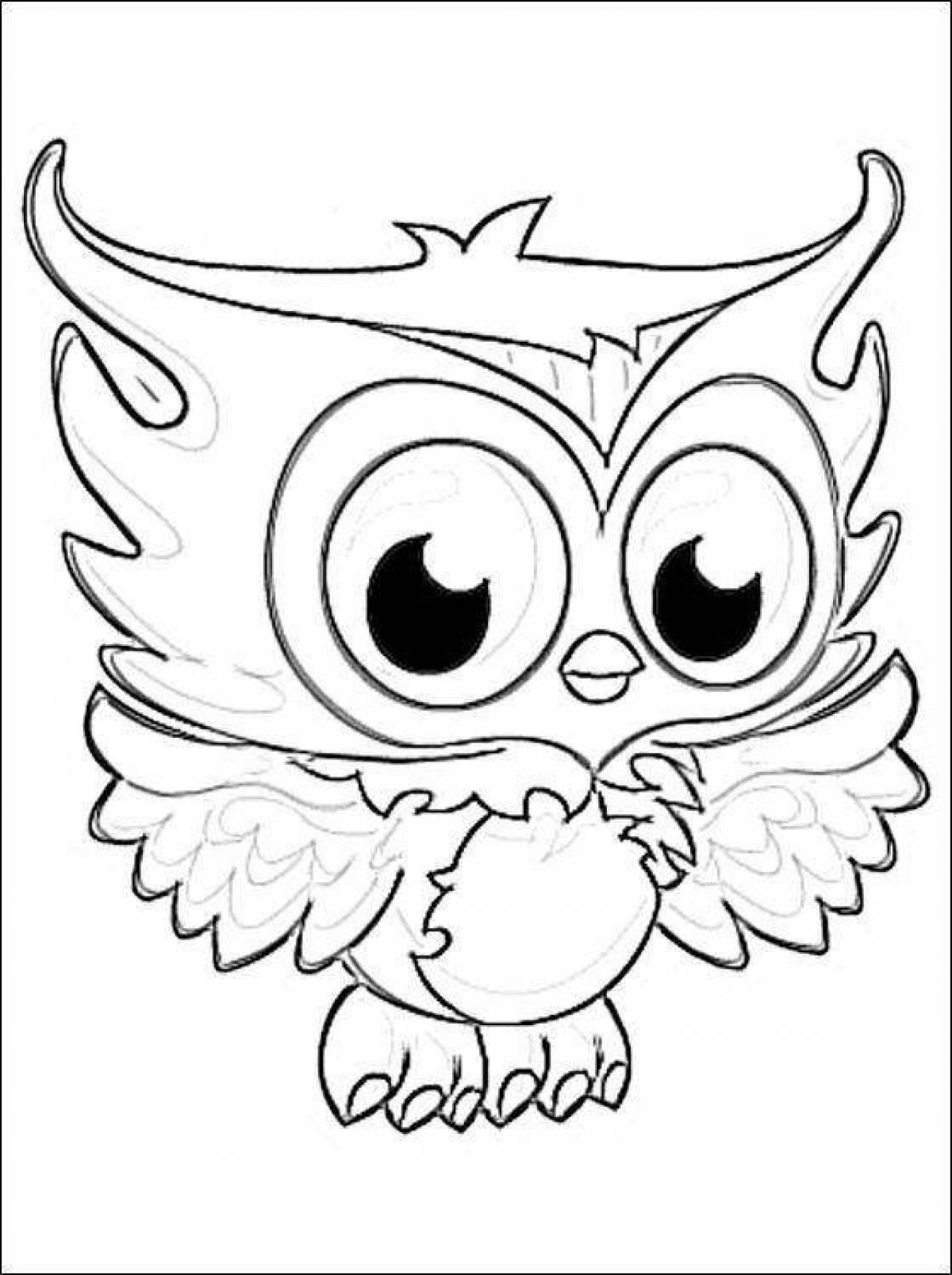 Adorable owlet coloring page